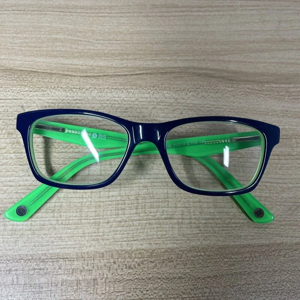 Muse MOD538 Classic Blue/green Rectangle‎ Kids Eyeglasses Frames Only 50-17-140